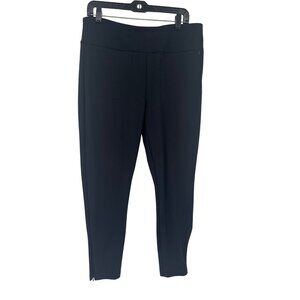 Cabi Womens Black Stretch Pull-On Slim Fit Pants legging ankle zip Size Large